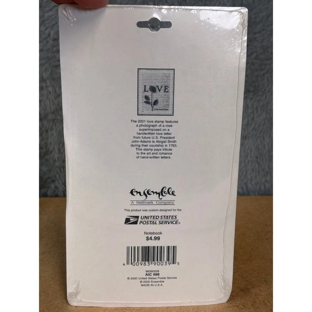 Vintage 2000‎ Ensemble Hallmark USPS Love Stamp Rose Notebook 96 Unlined Sheets